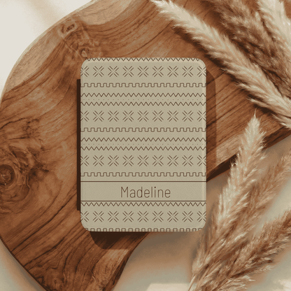 Personalized Kindle Case 12th Gen Paperwhite, Colorsoft 7", Custom Name, Mudcloth Inspired Pattern