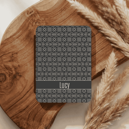 Custom Kindle Cover with Hand Strap, Paperwhite and Colorsoft 12th Generation, 7 inch, Personalized, Mud cloth Inspired Pattern