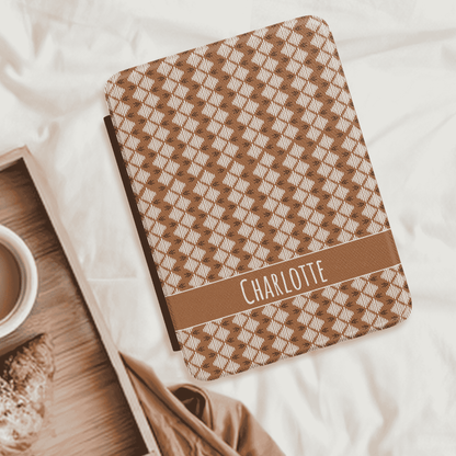 Custom Kindle Cover with Hand Strap, Paperwhite and Colorsoft 12th Generation, 7 inch, Personalized, Mud cloth Inspired Pattern