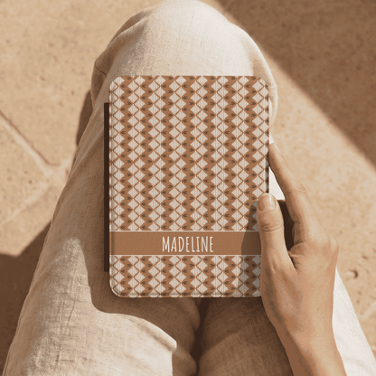 Custom Kindle Cover with Hand Strap, Paperwhite and Colorsoft 12th Generation, 7 inch, Personalized, Mud cloth Inspired Pattern