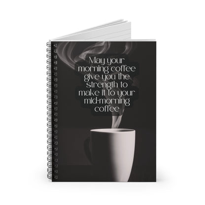 Funny Spiral Notebook for Coffee Lovers - Ruled Line with Document Pocket, Journal for Writers, Gift for Caffeine Lovers