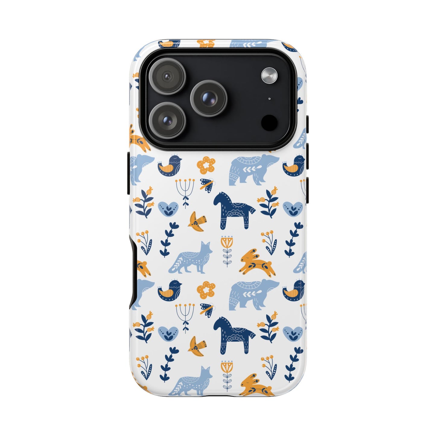 Scandinavian Animal Folk Art Phone Case - iPhone 17 Series, Samsung Galaxy S26, Google Pixel | Matte & Glossy