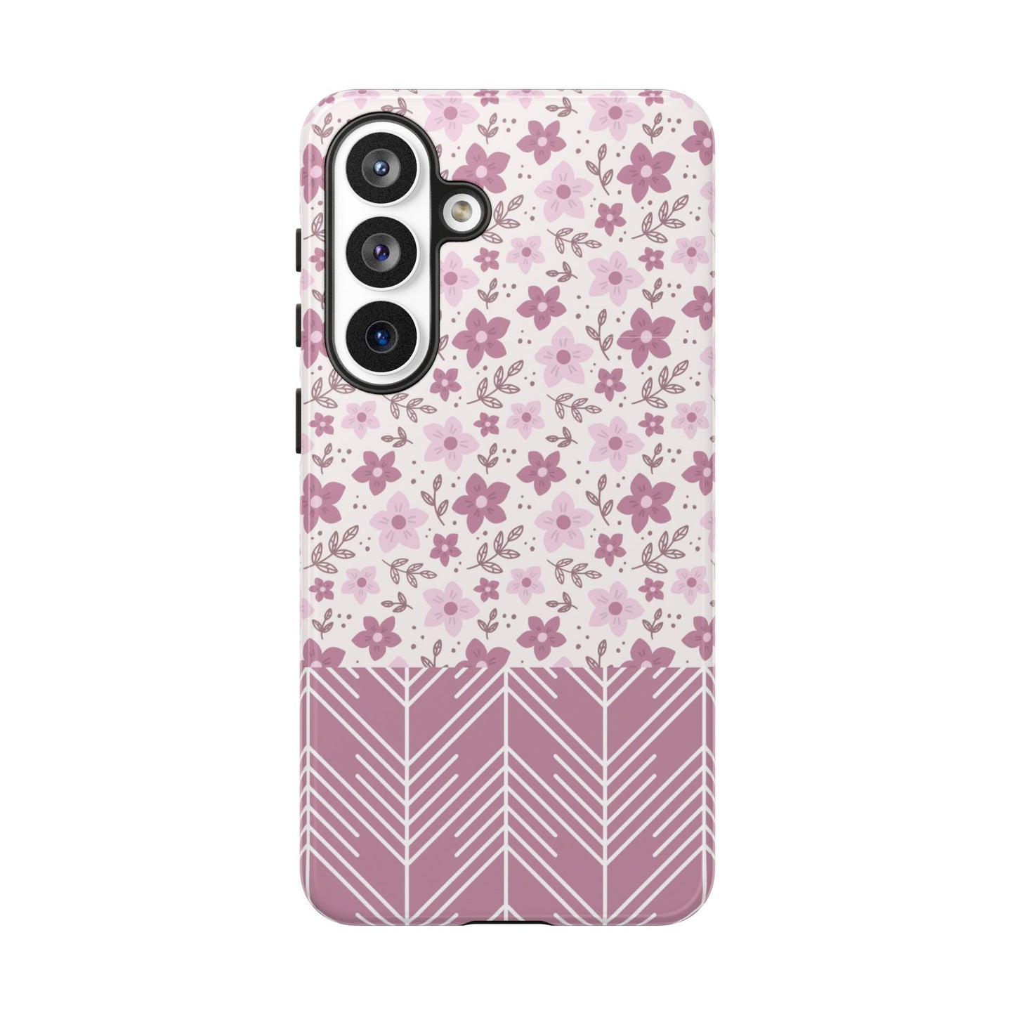 Pink Floral Tough Phone Case - iPhone 17 / 17 Air / 17 Pro Max, Samsung Galaxy S26, Google Pixel | Matte & Glossy