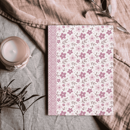 Pink Floral Hardcover Journal | Elegant Notebook for Writing, Journaling, Gift for Her, Inspiration Diary, Floral Design Notes
