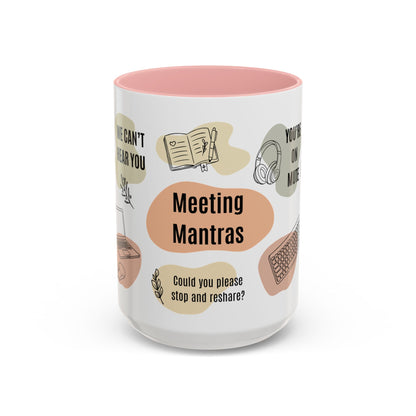Funny Office Mug, Virtual Meeting Humor Coffee Cup, Work From Home Gift, Coworker Gift | Meeting Mantras