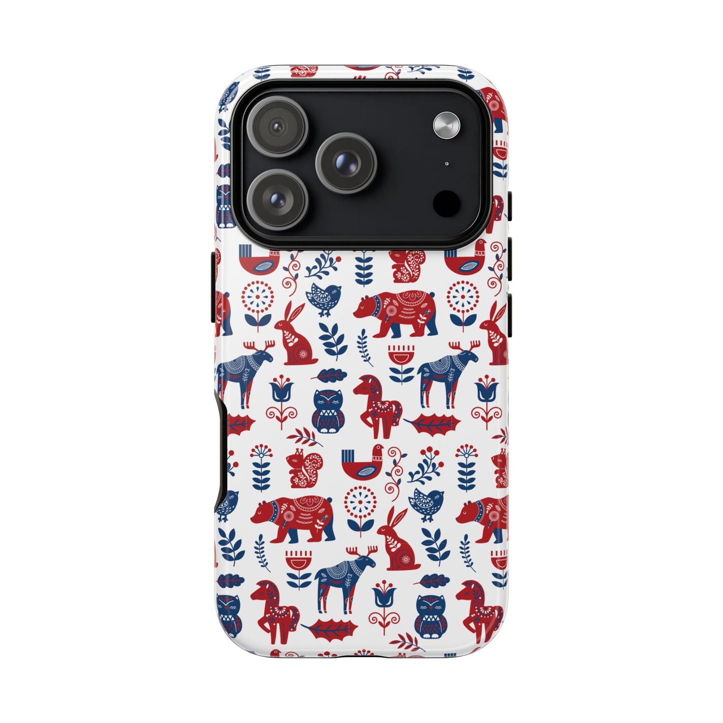Scandinavian Animal Folk Art Phone Case - iPhone 17 / 17 Air / 17 Pro Max, Samsung Galaxy S26, Google Pixel | Matte & Glossy