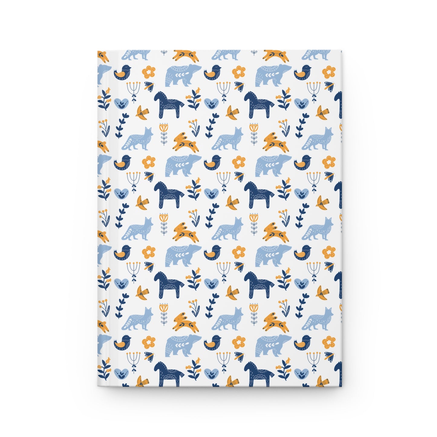 Hardcover Journal, Nature-Inspired Scandinavian Animal Pattern Notebook, Christmas Gift