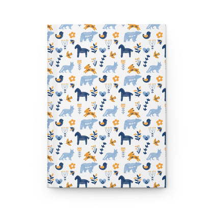 Hardcover Journal, Nature-Inspired Scandinavian Animal Pattern Notebook, Christmas Gift
