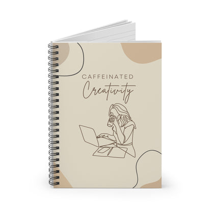 Caffeinated Creativity Spiral Notebook for Writers, Artists, Students, Journal Lovers, Gift for Coffee Lovers, Study Inspiration