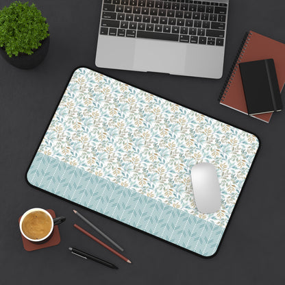 Floral Desk Mat with Geometric Pattern, Hemmed Edges, Stylish Work Surface, Home Office Decor, Gift for Students, Large Computer Mouse Pad