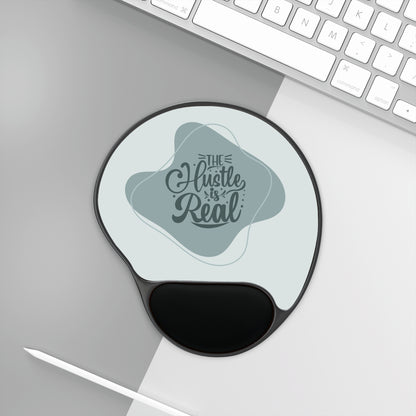 The Hustle is Real Mouse Pad with Wrist Rest - Ergonomic Office Gift for Entrepreneurs, Desk Accessories, Work From Home Essentials,