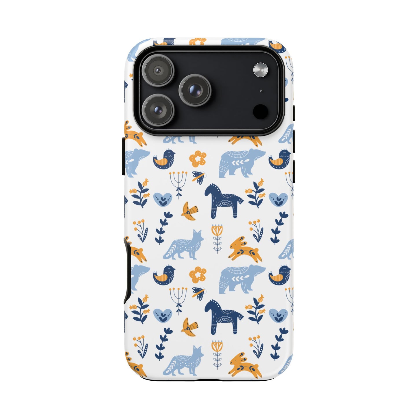Scandinavian Animal Folk Art Phone Case - iPhone 17 Series, Samsung Galaxy S26, Google Pixel | Matte & Glossy