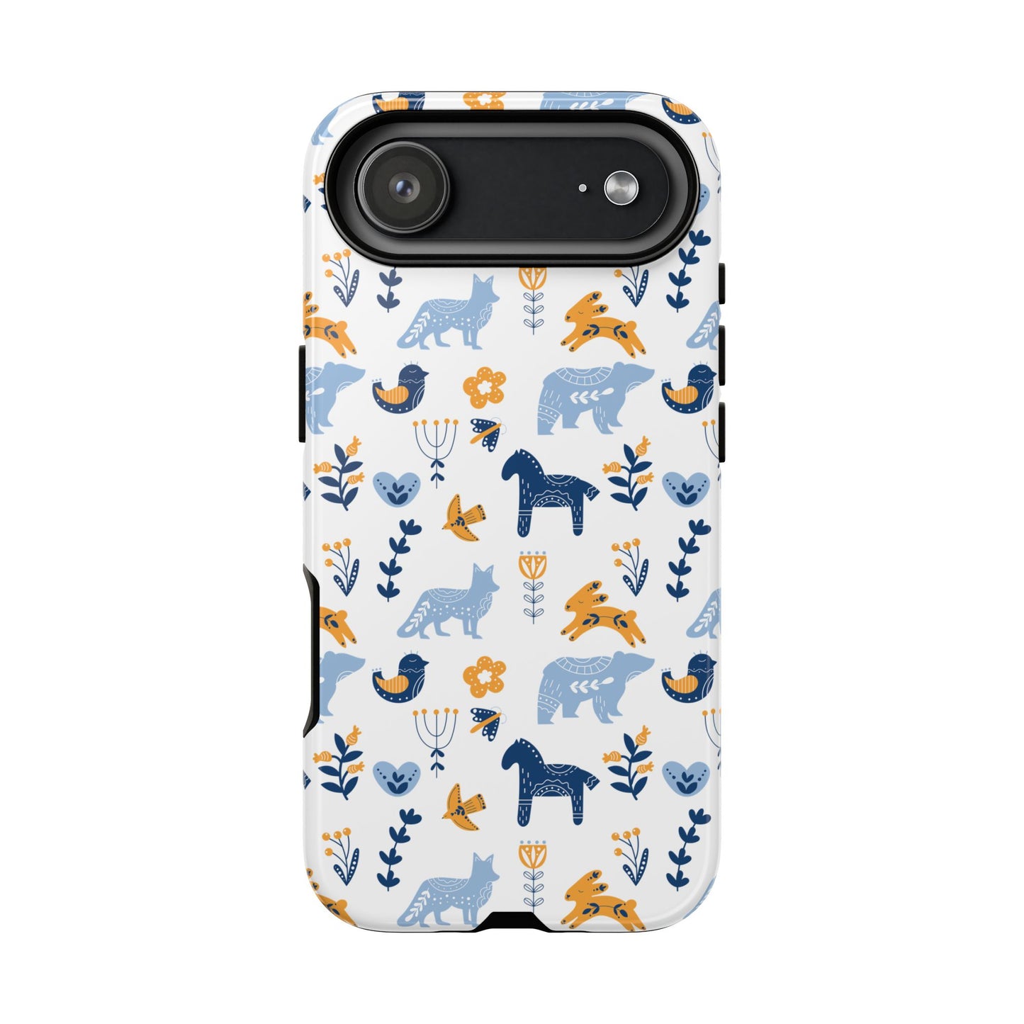 Scandinavian Animal Folk Art Phone Case - iPhone 17 Series, Samsung Galaxy S26, Google Pixel | Matte & Glossy