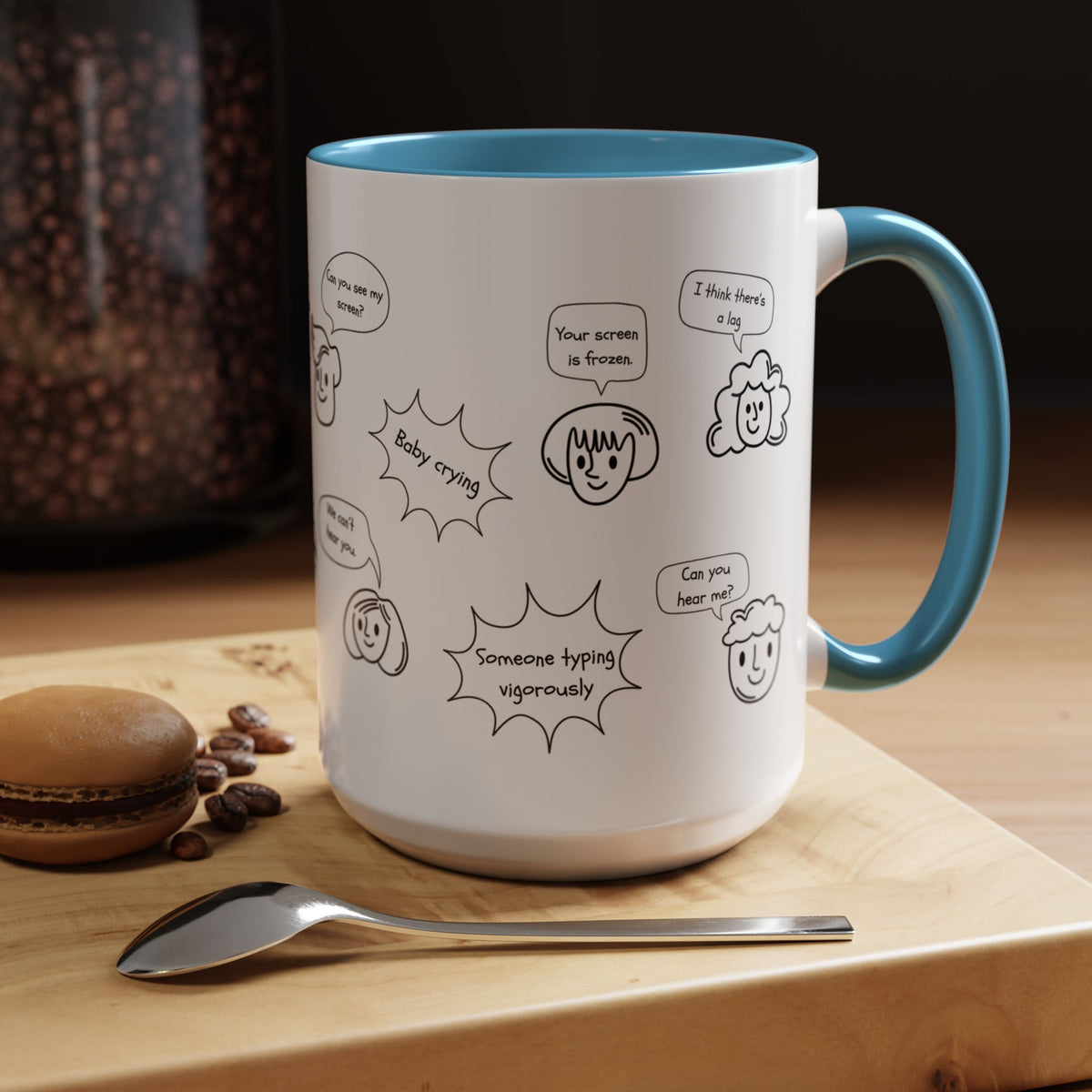 Accent Coffee Mug - Funny Work From Home Cup, "You're On Mute" , Conference Call Humor Cup, Remote Work Gift, Office Humor, Coworker Gift
