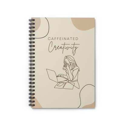 Caffeinated Creativity Spiral Notebook for Writers, Artists, Students, Journal Lovers, Gift for Coffee Lovers, Study Inspiration