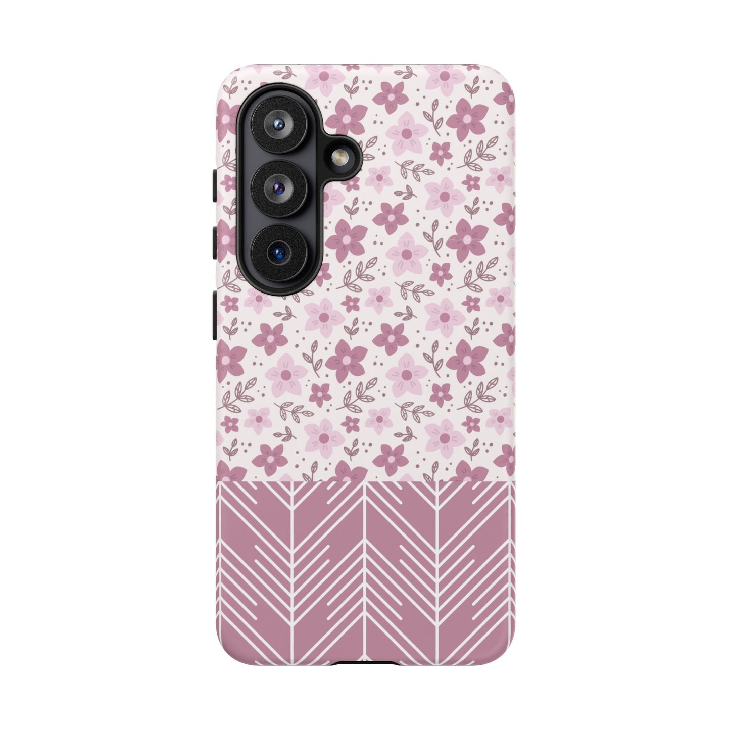 Pink Floral Tough Phone Case - iPhone 17 / 17 Air / 17 Pro Max, Samsung Galaxy S26, Google Pixel | Matte & Glossy