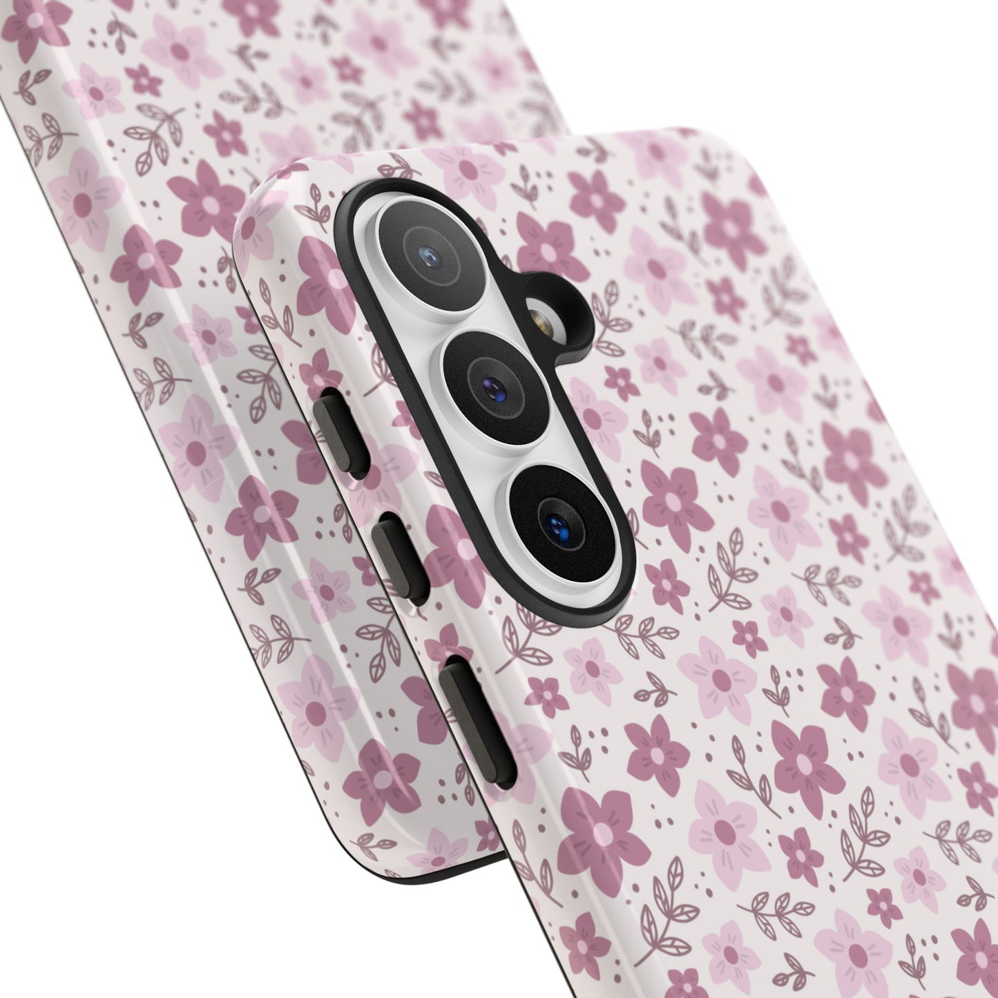 Pink Floral Tough Phone Case - iPhone 17 / 17 Air / 17 Pro Max, Samsung Galaxy S26, Google Pixel | Matte & Glossy
