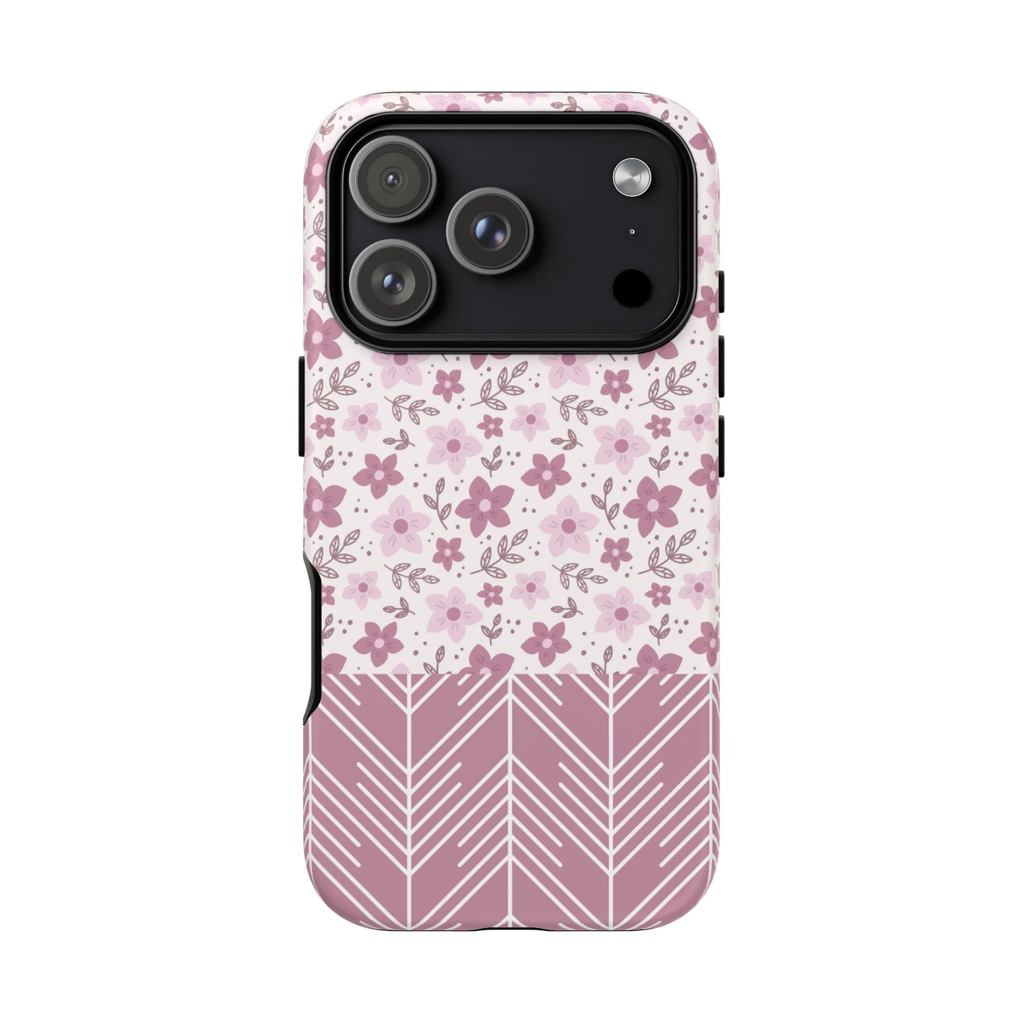 Pink Floral Tough Phone Case - iPhone 17 / 17 Air / 17 Pro Max, Samsung Galaxy S26, Google Pixel | Matte & Glossy