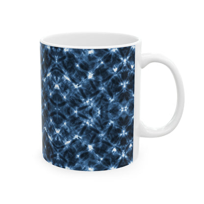 Tie Dye Shibori Print Ceramic Coffee Mug | Indigo Indian Design, Blue and White Tea Cup, Gift for Coffee Lovers, Gift for Her, Gift for Boss