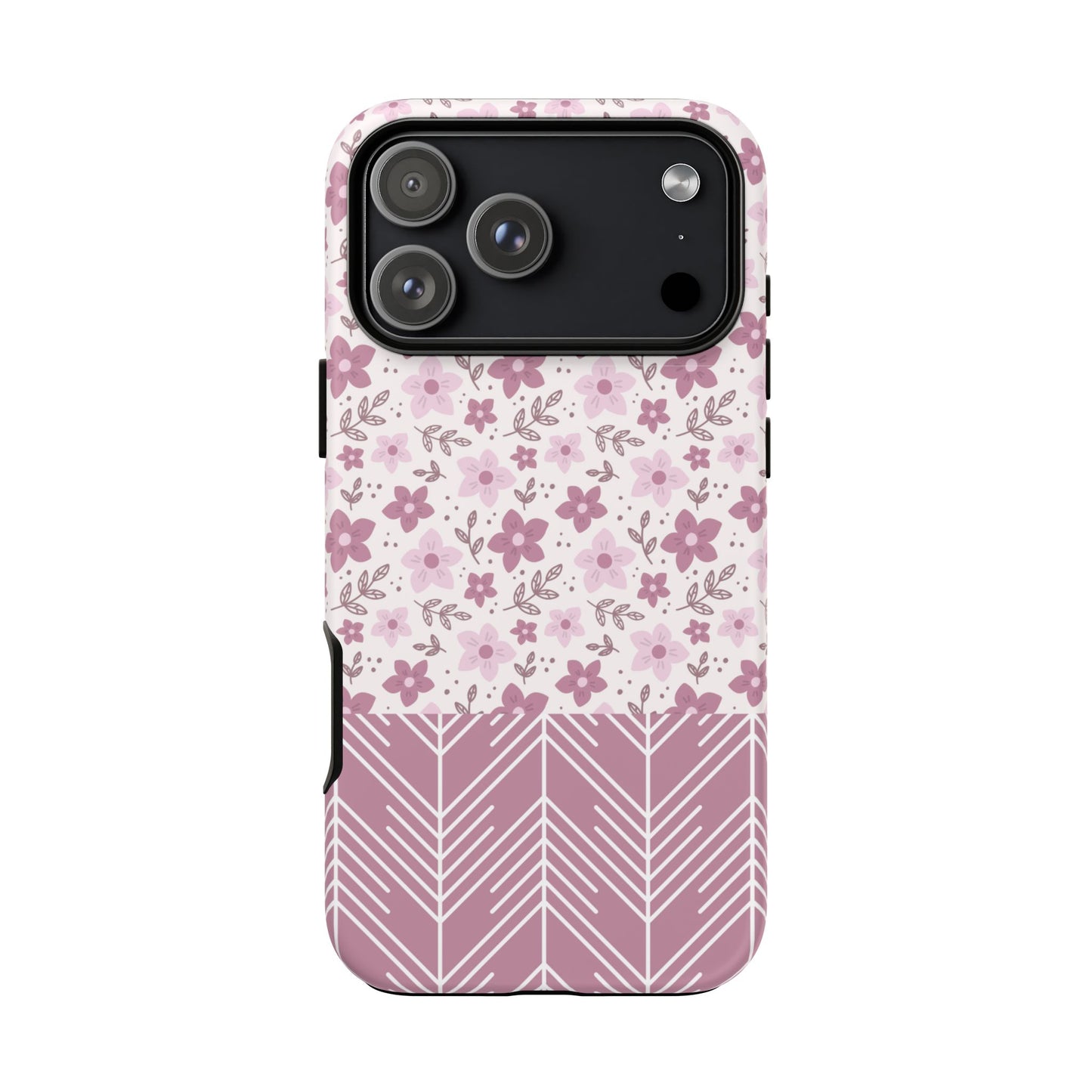 Pink Floral Tough Phone Case - iPhone 17 / 17 Air / 17 Pro Max, Samsung Galaxy S26, Google Pixel | Matte & Glossy