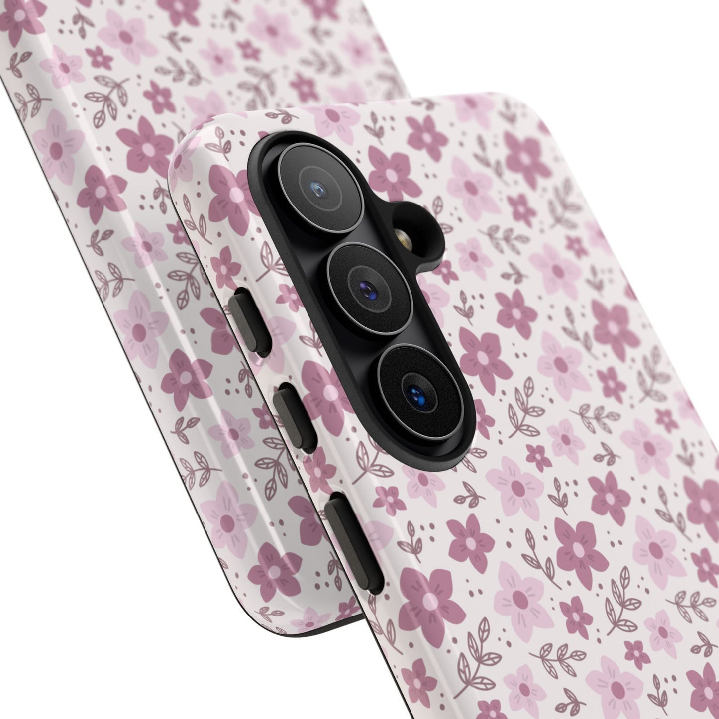 Pink Floral Tough Phone Case - iPhone 17 / 17 Air / 17 Pro Max, Samsung Galaxy S26, Google Pixel | Matte & Glossy