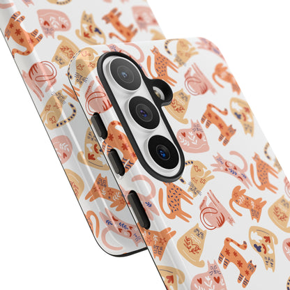 Scandinavian Folk Art Cat Phone Case - iPhone 17 / 17 Air / 17 Pro Max, Samsung Galaxy S26, Google Pixel | Matte & Glossy