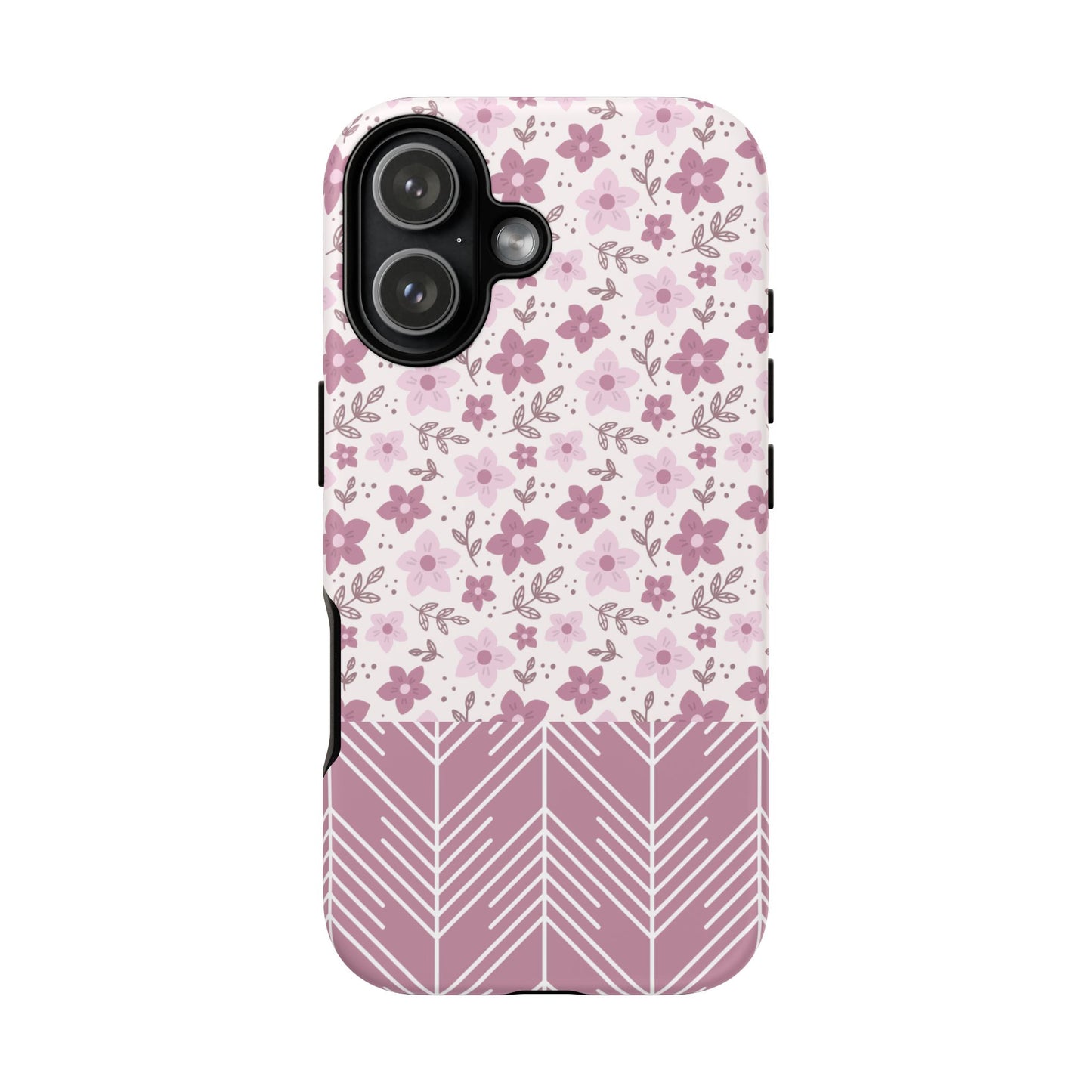 Pink Floral Tough Phone Case - iPhone 17 / 17 Air / 17 Pro Max, Samsung Galaxy S26, Google Pixel | Matte & Glossy