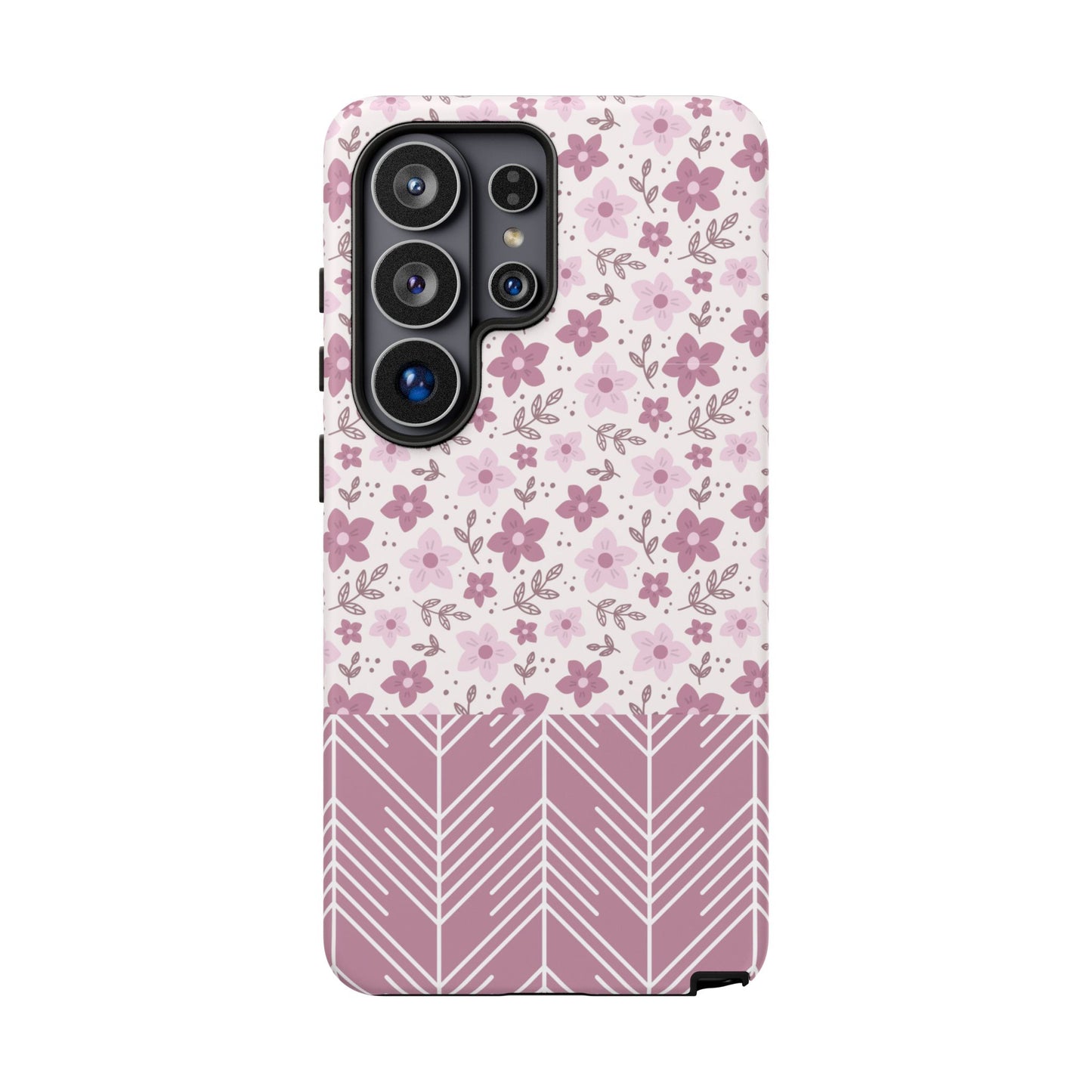 Pink Floral Tough Phone Case - iPhone 17 / 17 Air / 17 Pro Max, Samsung Galaxy S26, Google Pixel | Matte & Glossy