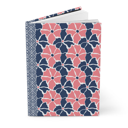 Groovy Retro Flowers Journal Hardcover Notebook, Vintage Floral Design