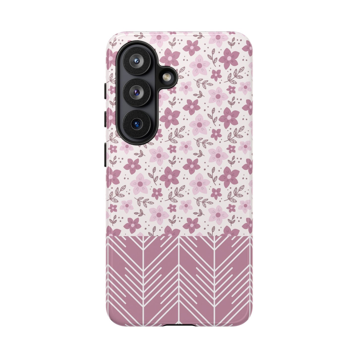 Pink Floral Tough Phone Case - iPhone 17 / 17 Air / 17 Pro Max, Samsung Galaxy S26, Google Pixel | Matte & Glossy