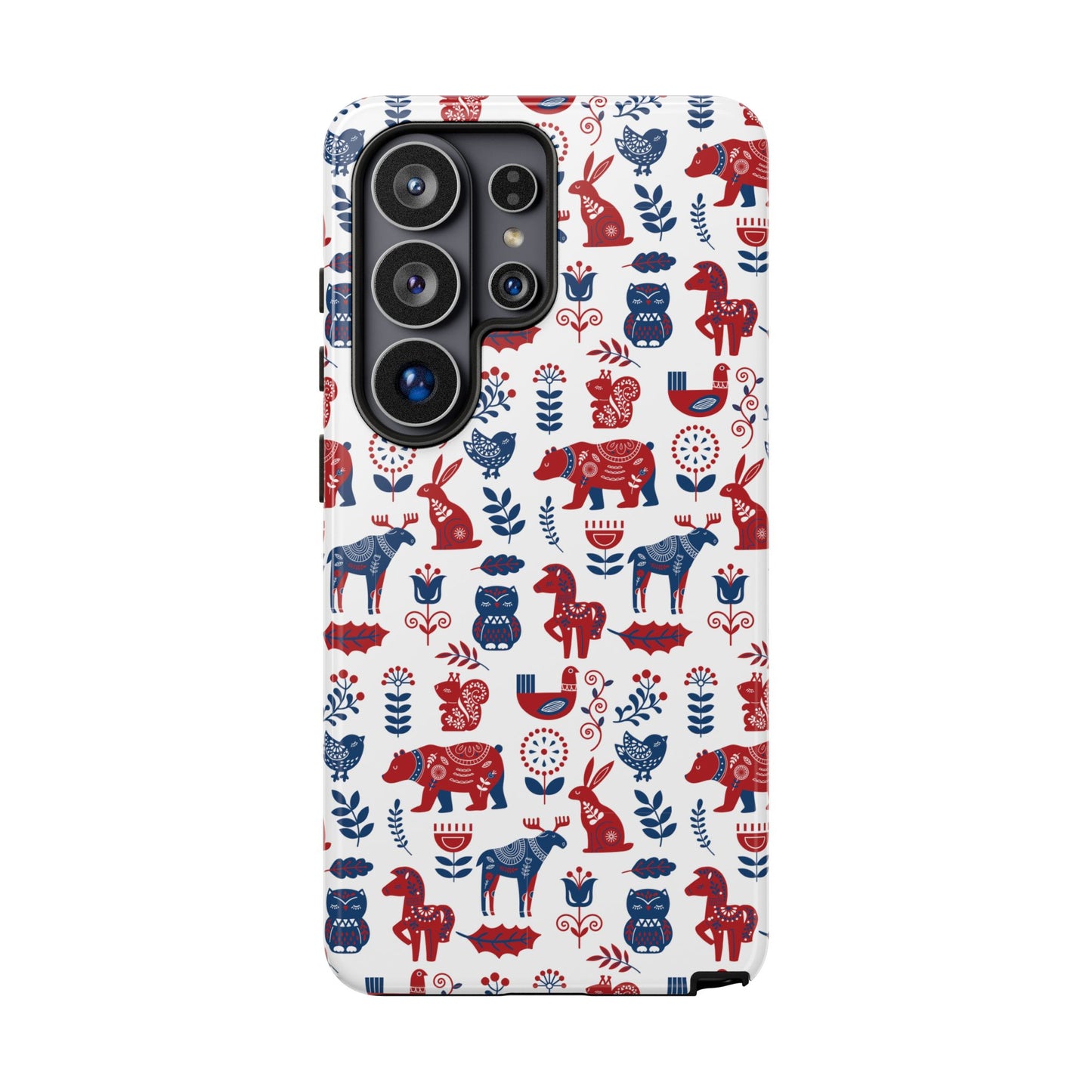 Scandinavian Animal Folk Art Phone Case - iPhone 17 / 17 Air / 17 Pro Max, Samsung Galaxy S26, Google Pixel | Matte & Glossy