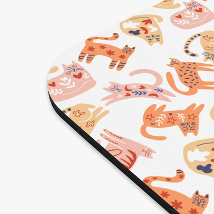 Mouse Pad, Cat Design, Scandinavian Folk Art, Home Office Decor, Nordic Art, Hygge, Work from Home Essentials, Swedish Scandi Art