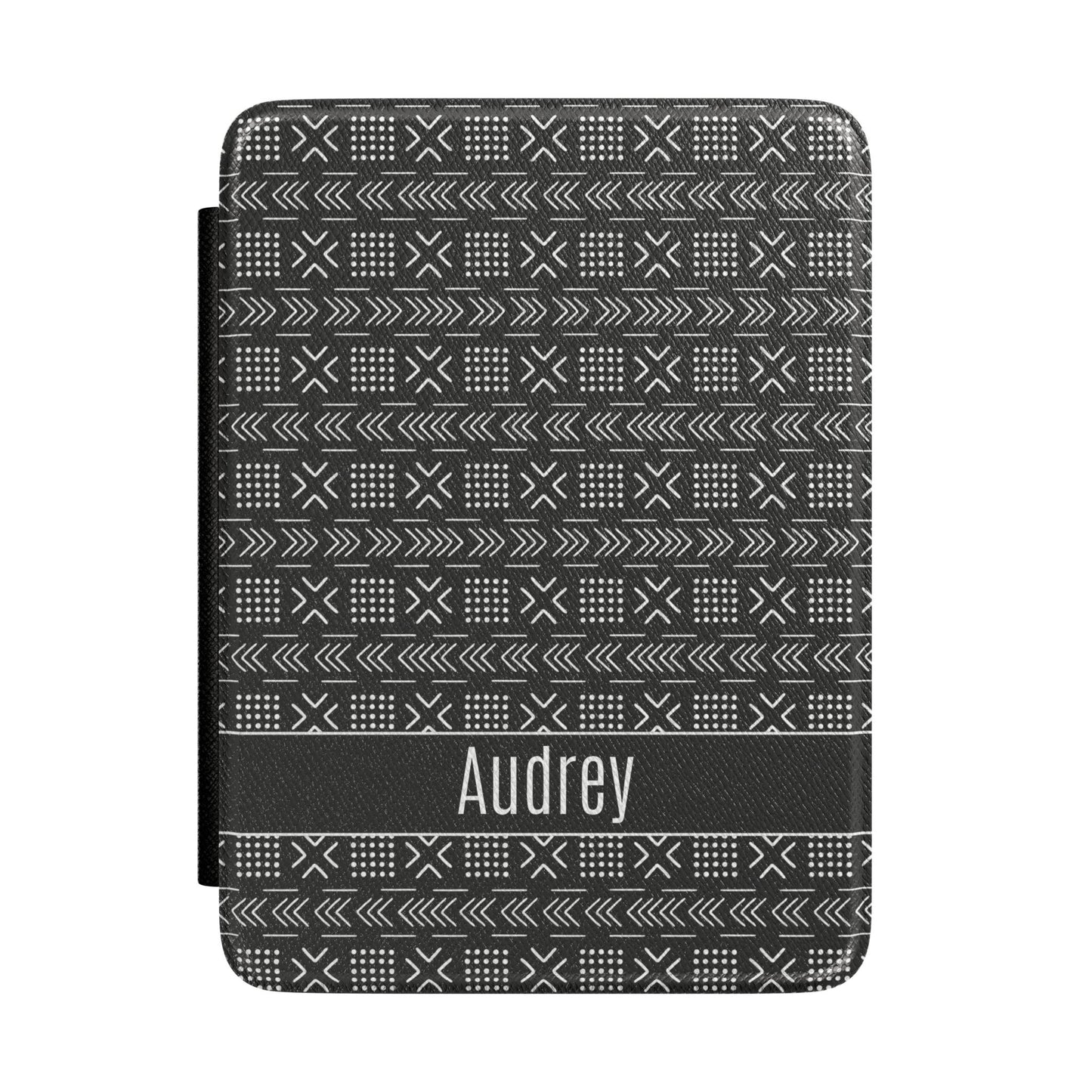 Custom Kindle Cover with Hand Strap, Paperwhite and Colorsoft 12th Generation, 7 inch, Personalized, Mud cloth Inspired Pattern