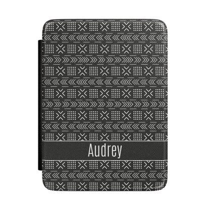 Custom Kindle Cover with Hand Strap, Paperwhite and Colorsoft 12th Generation, 7 inch, Personalized, Mud cloth Inspired Pattern