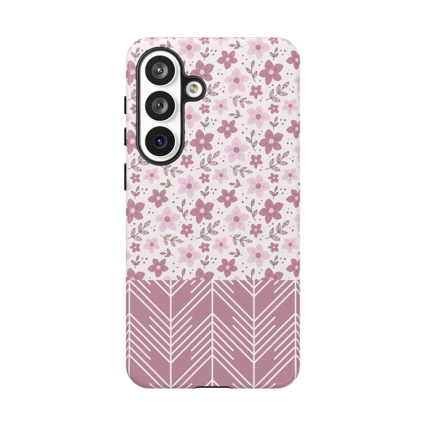 Pink Floral Tough Phone Case - iPhone 17 / 17 Air / 17 Pro Max, Samsung Galaxy S26, Google Pixel | Matte & Glossy