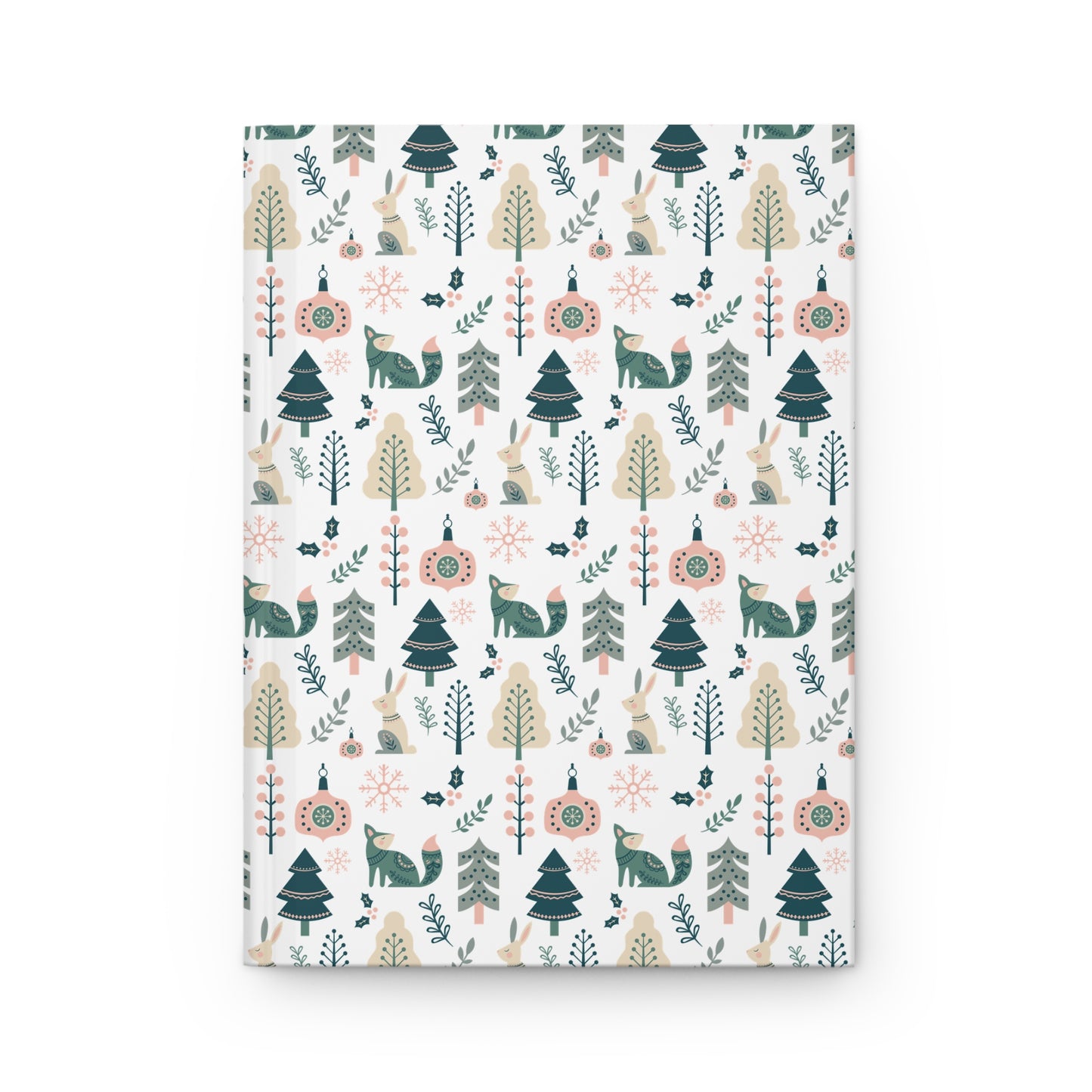 Hardcover Journal, Scandinavian Christmas Inspired Design Notebook, Gift for Writers, Secret Santa Gift for Coworkers