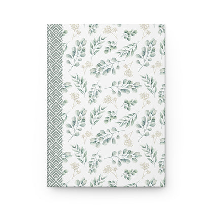 Hardcover Journal Eucalyptus Floral Design, Elegant Notebook, Eco-Friendly Diary, Gift for Writers, Journaling, Greenery Design