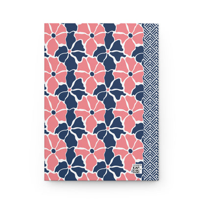 Groovy Retro Flowers Journal Hardcover Notebook, Vintage Floral Design