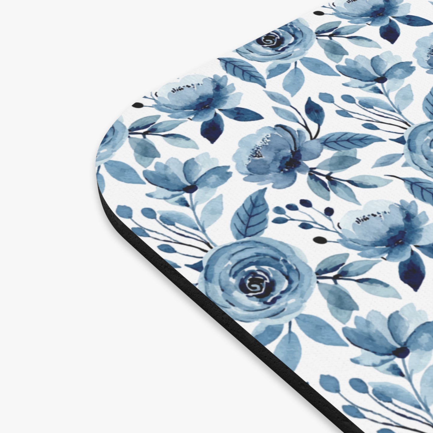 Elegant Floral Mouse Pad - Blue Roses Design, Home Office Accessories, Gift for Her, Desk Decor, Computer Mouse Mat