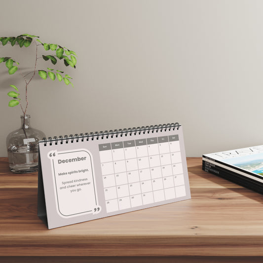 Academic Desktop Calendar 2025-2026, August-July, Moted Boho Earthy Design, Planner, Organizer, Back to School Gift for Students Teachers
