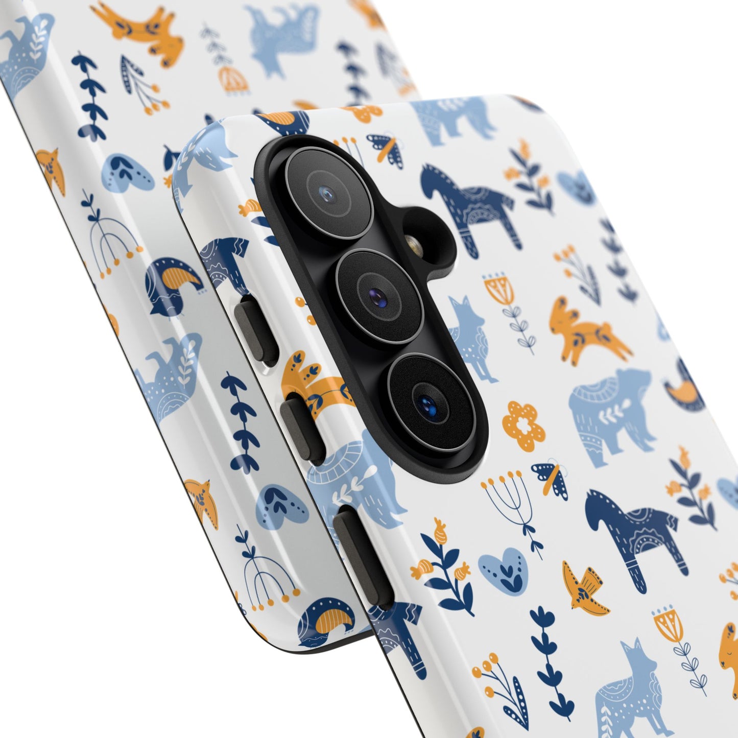 Scandinavian Animal Folk Art Phone Case - iPhone 17 Series, Samsung Galaxy S26, Google Pixel | Matte & Glossy
