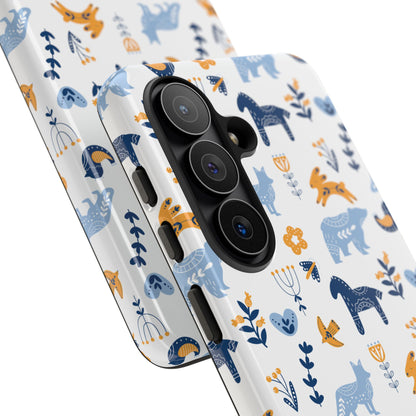 Scandinavian Animal Folk Art Phone Case - iPhone 17 Series, Samsung Galaxy S26, Google Pixel | Matte & Glossy