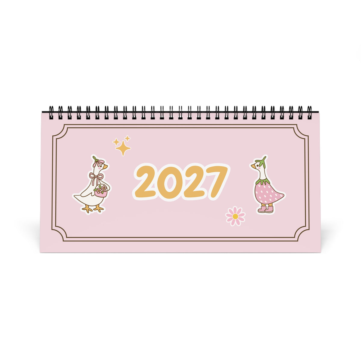 2027 Desk Calendar - Silly Goose Coquette Duck Calendar, Christmas and New Year Gift for Teachers, Students, Coworkers