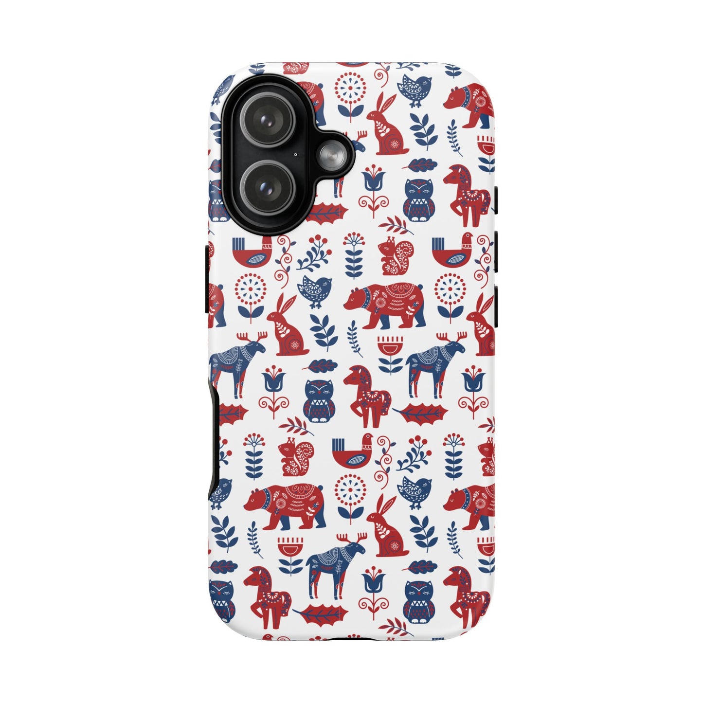 Scandinavian Animal Folk Art Phone Case - iPhone 17 / 17 Air / 17 Pro Max, Samsung Galaxy S26, Google Pixel | Matte & Glossy