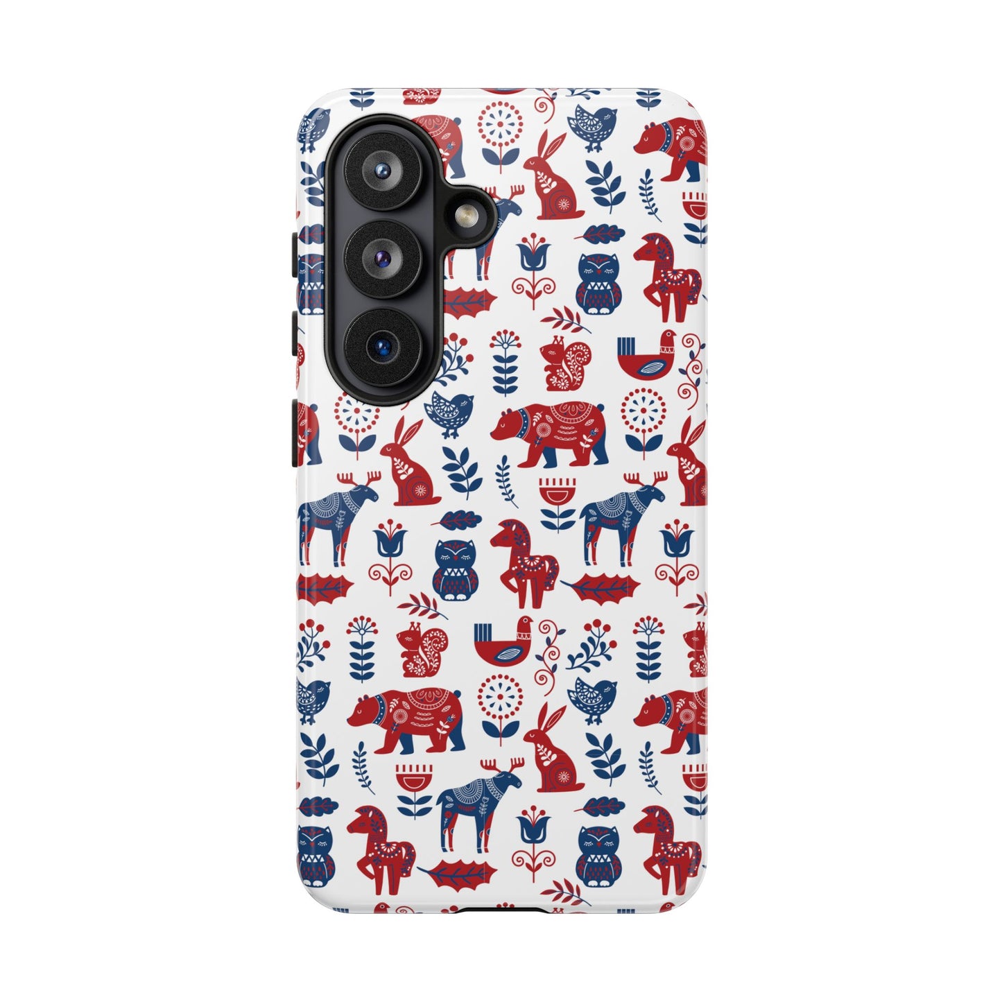 Scandinavian Animal Folk Art Phone Case - iPhone 17 / 17 Air / 17 Pro Max, Samsung Galaxy S26, Google Pixel | Matte & Glossy