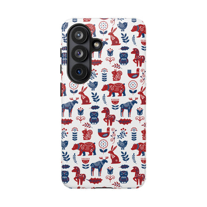 Scandinavian Animal Folk Art Phone Case - iPhone 17 / 17 Air / 17 Pro Max, Samsung Galaxy S26, Google Pixel | Matte & Glossy