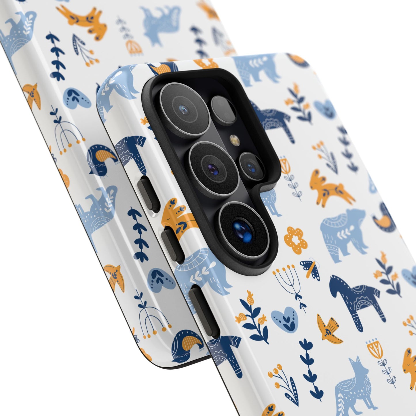 Scandinavian Animal Folk Art Phone Case - iPhone 17 Series, Samsung Galaxy S26, Google Pixel | Matte & Glossy