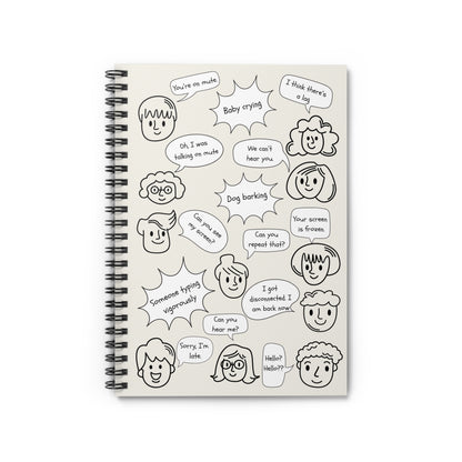You're on Mute Funny Spiral Notebook, Work from Home Essentials, Conference Call Bingo, Office Humor, Doodle Journal