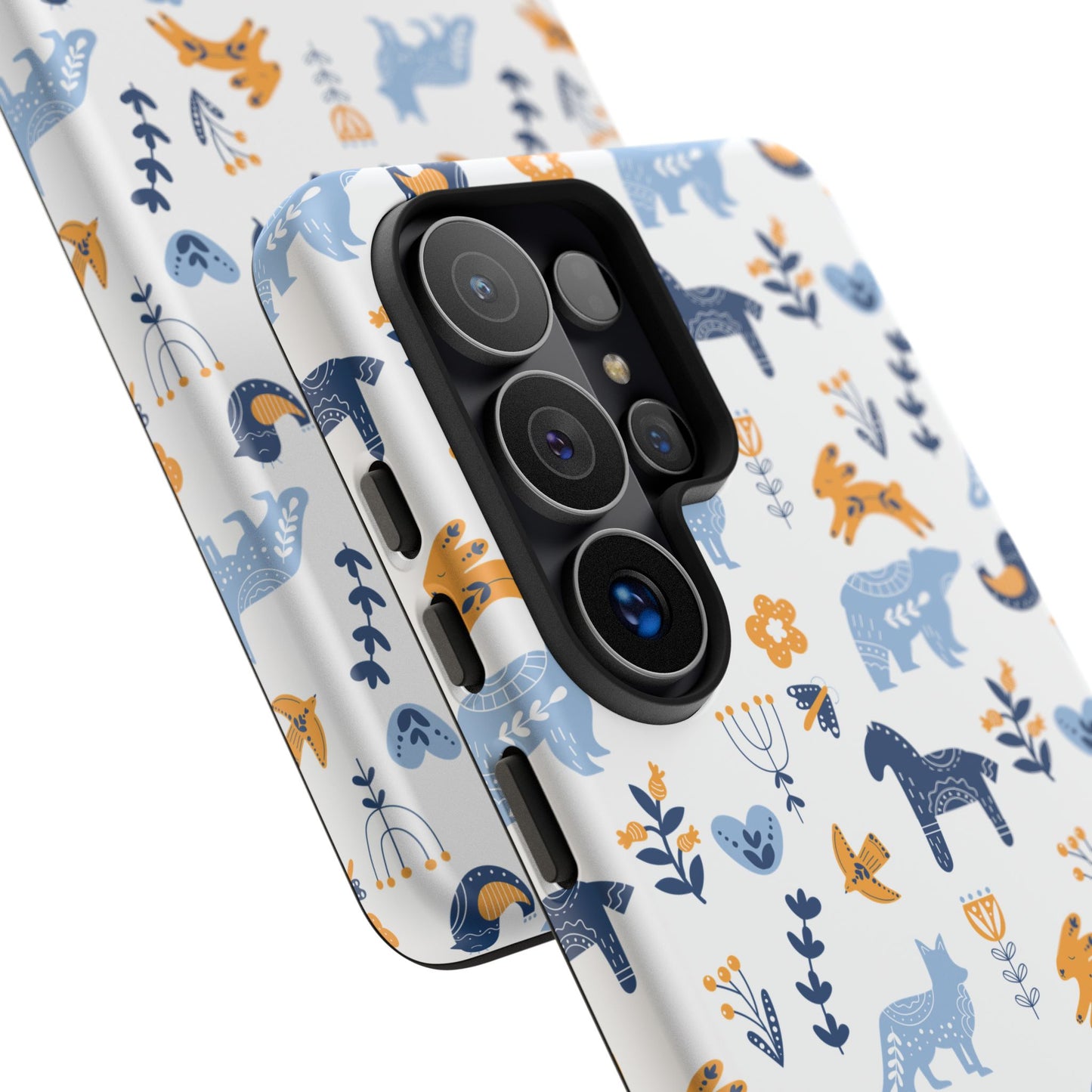 Scandinavian Animal Folk Art Phone Case - iPhone 17 Series, Samsung Galaxy S26, Google Pixel | Matte & Glossy