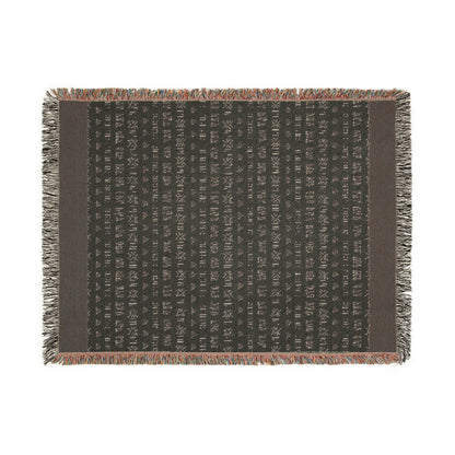 Woven Blanket, Wall Decor, Minimalist Throw Blanket, 100% Cotton, Beige and Black Blanket, African Tribal Pattern, Housewarming, Christmas